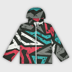 Ветровка с капюшоном женская Geometric Abstraction, цвет: 3D-белый