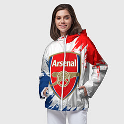 Ветровка с капюшоном женская ARSENAL, цвет: 3D-белый — фото 2