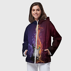 Ветровка с капюшоном женская Гитара огня, цвет: 3D-белый — фото 2