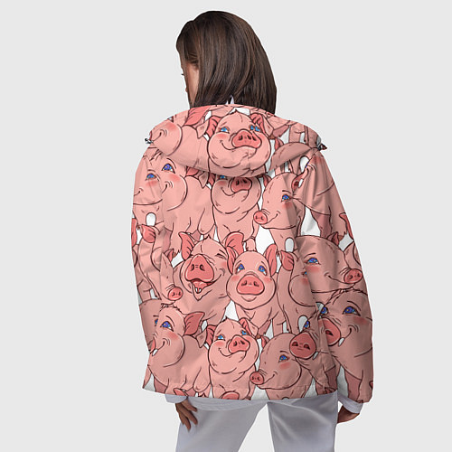 Женская ветровка Свиньи / 3D-Белый – фото 4