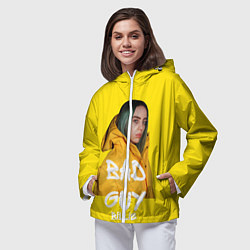 Ветровка с капюшоном женская Billie Eilish Билли Айлиш, цвет: 3D-белый — фото 2