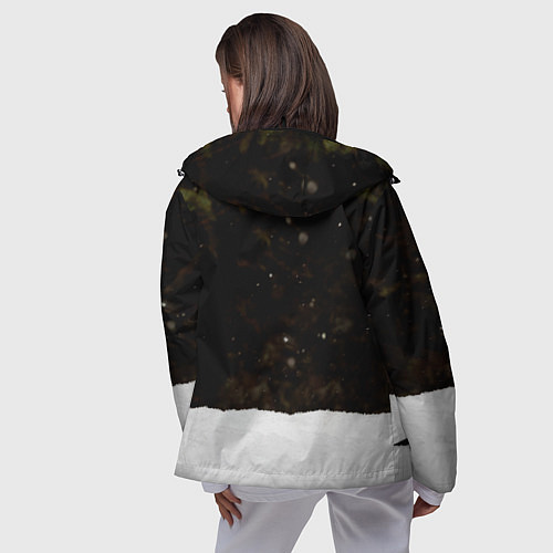Женская ветровка Лиса и снег / 3D-Черный – фото 4
