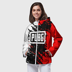 Ветровка с капюшоном женская PUBG, цвет: 3D-белый — фото 2