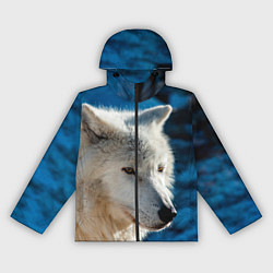 Женская ветровка Волк на черном фоне