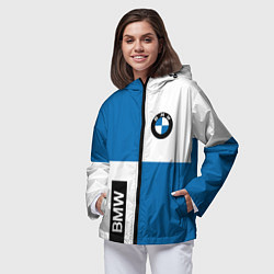 Ветровка с капюшоном женская BMW, цвет: 3D-черный — фото 2