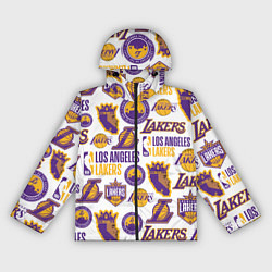 Ветровка с капюшоном женская LAKERS LOGO, цвет: 3D-черный