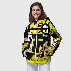 Ветровка с капюшоном женская Абстракция, цвет: 3D-белый — фото 2