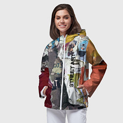 Ветровка с капюшоном женская Street art, цвет: 3D-белый — фото 2