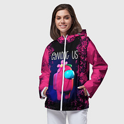 Ветровка с капюшоном женская AMONG US, цвет: 3D-белый — фото 2