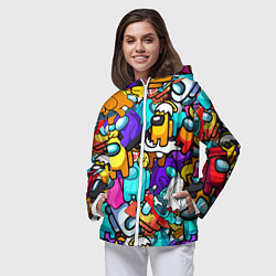 Ветровка с капюшоном женская AMONG US, цвет: 3D-белый — фото 2