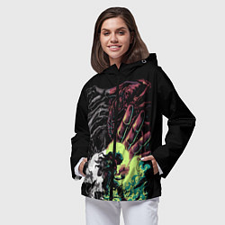 Ветровка с капюшоном женская Моя геройская академия, цвет: 3D-черный — фото 2