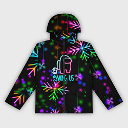 Ветровка с капюшоном женская Among Us New Year, цвет: 3D-черный