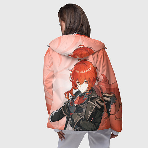 Женская ветровка GENSHIN IMPACT, ДИЛЮК / 3D-Белый – фото 4