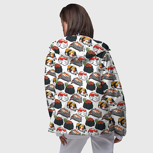 Женская ветровка Котики Суши / 3D-Белый – фото 4