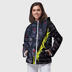 Ветровка с капюшоном женская Cyberpunk 2077, цвет: 3D-белый — фото 2