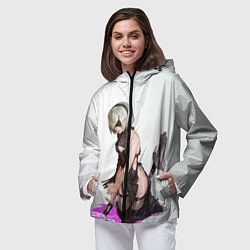 Ветровка с капюшоном женская NIER AUTOMATA 2B, цвет: 3D-черный — фото 2