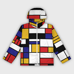 Ветровка с капюшоном женская Color blocking, цвет: 3D-белый