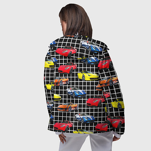 Женская ветровка Гоночные тачки / 3D-Белый – фото 4