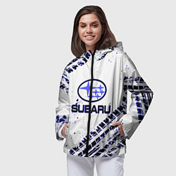 Ветровка с капюшоном женская SUBARU, цвет: 3D-черный — фото 2