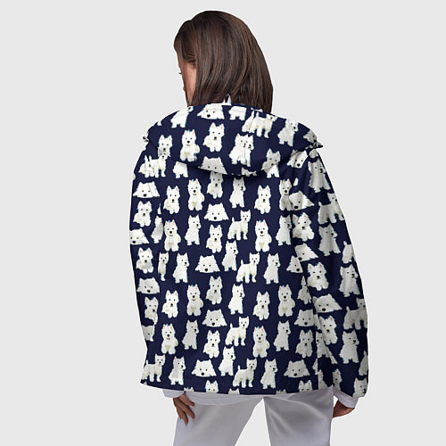 Женская ветровка Собаки Пушистики / 3D-Белый – фото 4