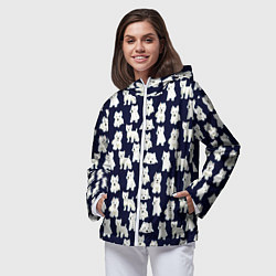 Ветровка с капюшоном женская Собаки Пушистики, цвет: 3D-белый — фото 2