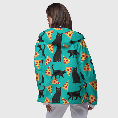 Женская ветровка Котики и Пиццы / 3D-Белый – фото 4