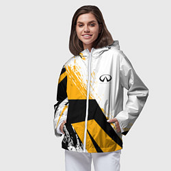 Ветровка с капюшоном женская Infinity Инфинити Z, цвет: 3D-белый — фото 2