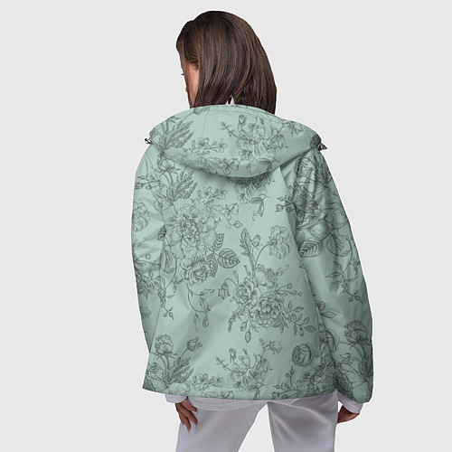 Женская ветровка Пионы и розы / 3D-Белый – фото 4
