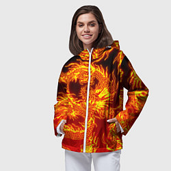 Ветровка с капюшоном женская ДРАКОН, цвет: 3D-белый — фото 2