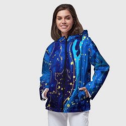 Ветровка с капюшоном женская СИНИЙ ГРАНИТ, цвет: 3D-черный — фото 2