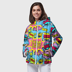 Ветровка с капюшоном женская Year baby Pop art print, цвет: 3D-белый — фото 2