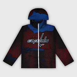 Ветровка с капюшоном женская WASHINGTON CAPITALS, цвет: 3D-белый