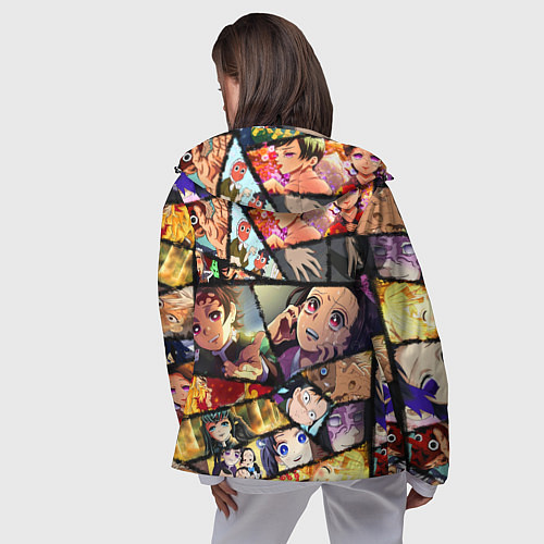 Женская ветровка КЛИНОК РАССЕКАЮЩИЙ ДЕМОНОВ / 3D-Черный – фото 4