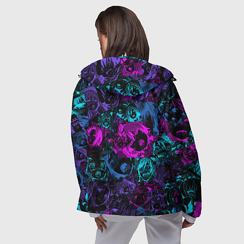 Женская ветровка Neon Ahegao / 3D-Белый – фото 4