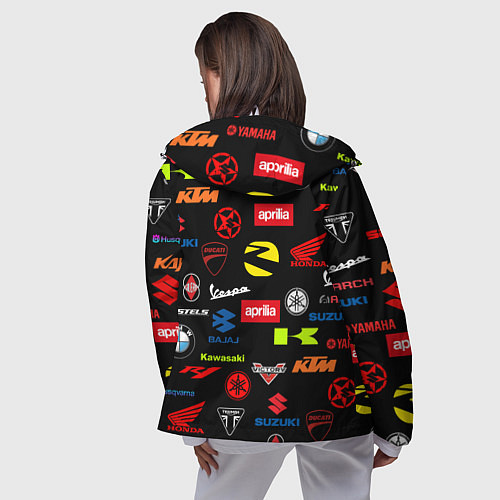 Женская ветровка Motorcycle pattern Мото паттерн Z / 3D-Белый – фото 4