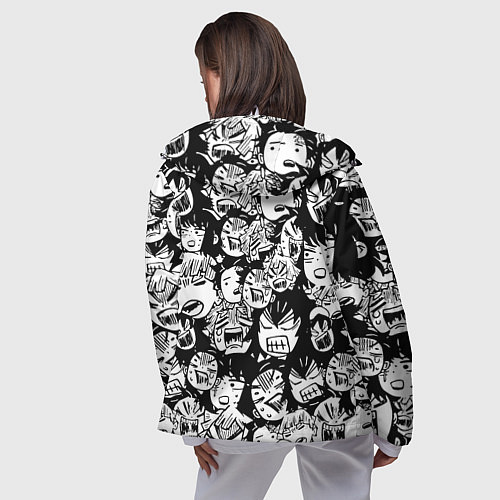 Женская ветровка DEMON SLAYER ЛИЦА УЗОР / 3D-Белый – фото 4