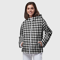 Ветровка с капюшоном женская Гусиная лапка, цвет: 3D-белый — фото 2