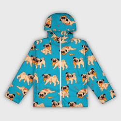 Женская ветровка Мопсы с пиццей