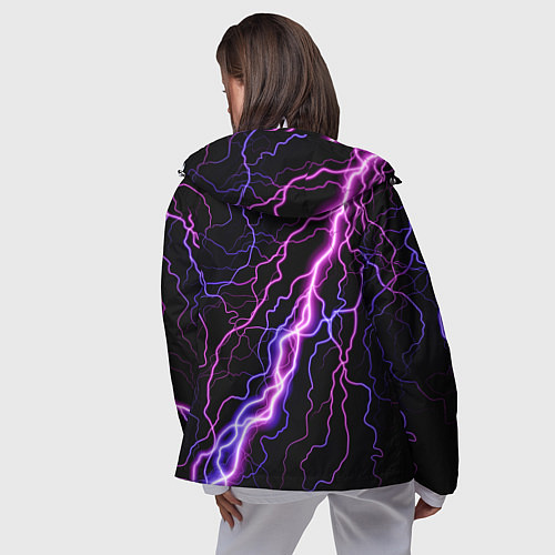 Женская ветровка НЕОНОВЫЙ ЛЕВ NEON LION / 3D-Белый – фото 4