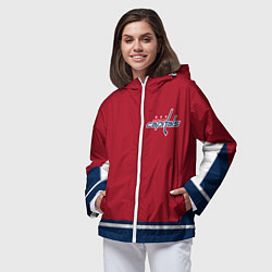 Ветровка с капюшоном женская Washington Capitals, цвет: 3D-белый — фото 2