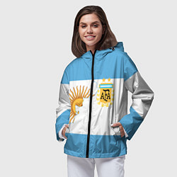 Ветровка с капюшоном женская Сборная Аргентины, цвет: 3D-черный — фото 2