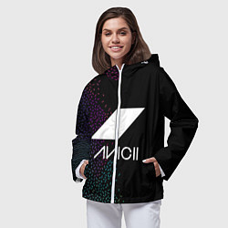 Ветровка с капюшоном женская AVICII RAIBOW STYLE, цвет: 3D-белый — фото 2