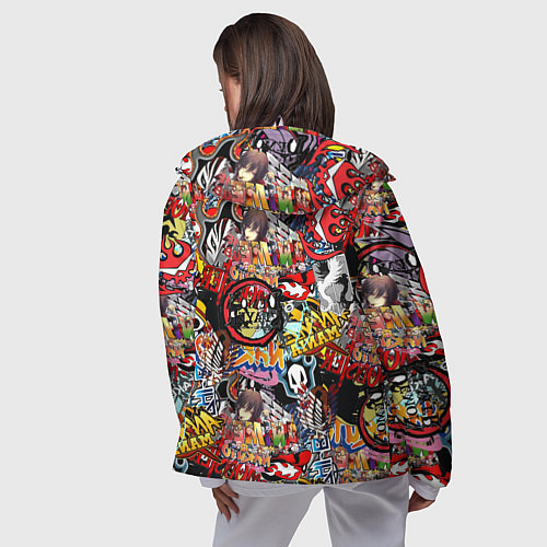 Женская ветровка Логотипы Аниме Мультиков / 3D-Белый – фото 4