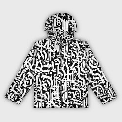 Ветровка с капюшоном женская КАЛЛИГРАФИЯ CALLIGRAPHY, цвет: 3D-черный