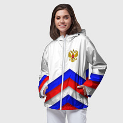 Ветровка с капюшоном женская РОССИЯ ФОРМА АБСТРАКТНЫЙ, цвет: 3D-белый — фото 2