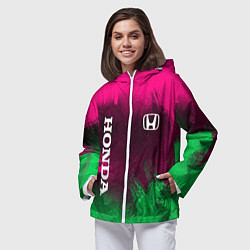 Ветровка с капюшоном женская NEON HONDA НЕОН ХОНДА, цвет: 3D-белый — фото 2