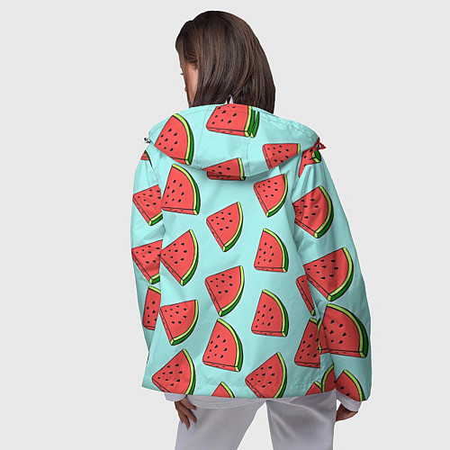 Женская ветровка Дольки арбузов / 3D-Белый – фото 4
