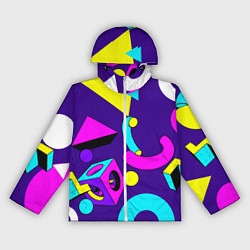 Ветровка с капюшоном женская Геометрические фигуры, цвет: 3D-белый