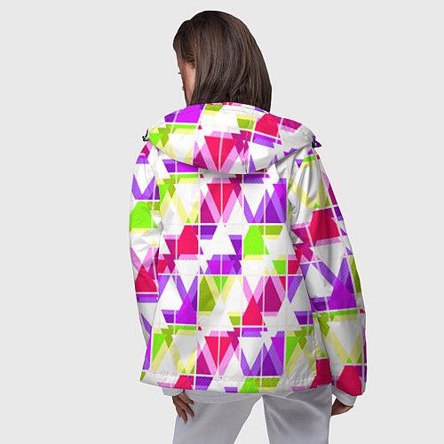 Женская ветровка Абстрактный яркий узор / 3D-Черный – фото 4