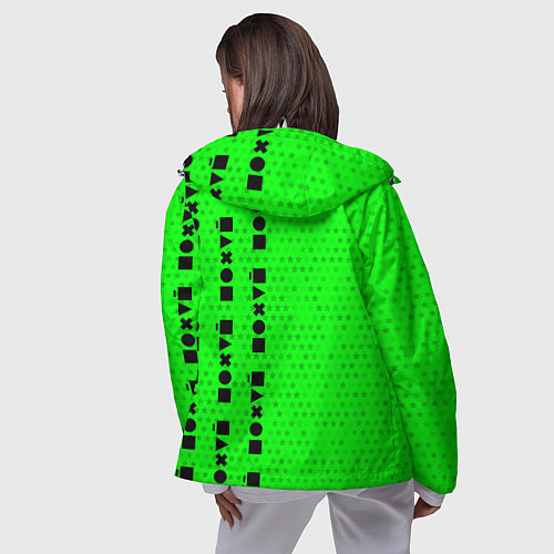 Женская ветровка Безразличие - Космос Паттерн справа / 3D-Белый – фото 4